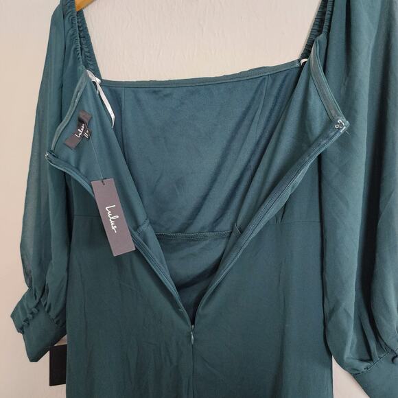 NEW Lulus Feel The Romance Emerald Green Off The Shoulder Maxi Dress - Picture 12 of 15